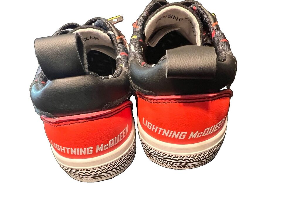 Disney Pixar Cars Lightning McQueen Toddler Sneakers Red Black Size 9 - Picture 4 of 6